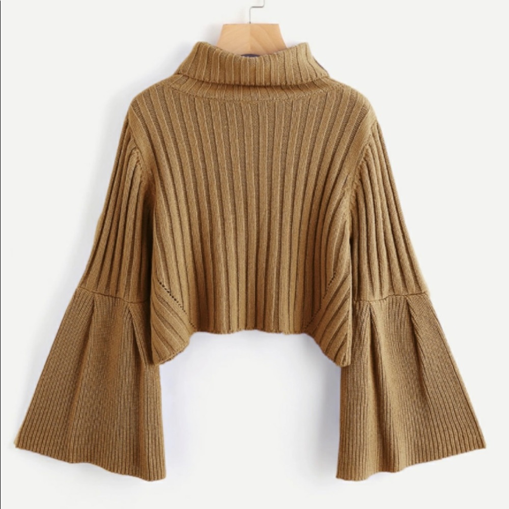 Bell Sleeved Roll Neck Sweater